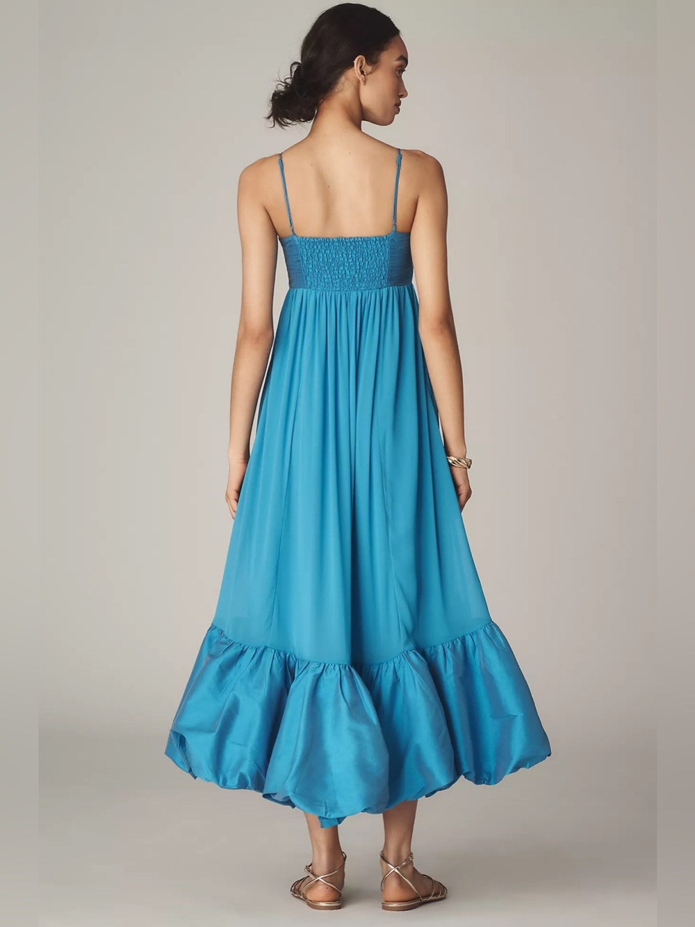 Anthropologie Maeve Sweetheart Babydoll Ruffle-Hem Blue Cocktail party Dress XL - Picture 2 of 6